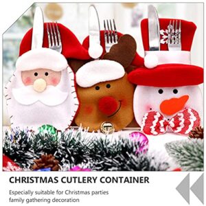 4pcs Christmas Themed Cutlery Holders Exquisite Cutlery Bags Desktop Decors Decor for Celebration Party
