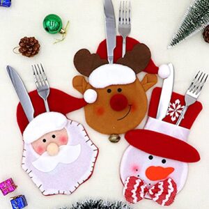 4pcs Christmas Themed Cutlery Holders Exquisite Cutlery Bags Desktop Decors Decor for Celebration Party
