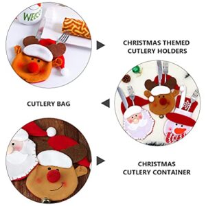 4pcs Christmas Themed Cutlery Holders Exquisite Cutlery Bags Desktop Decors Decor for Celebration Party