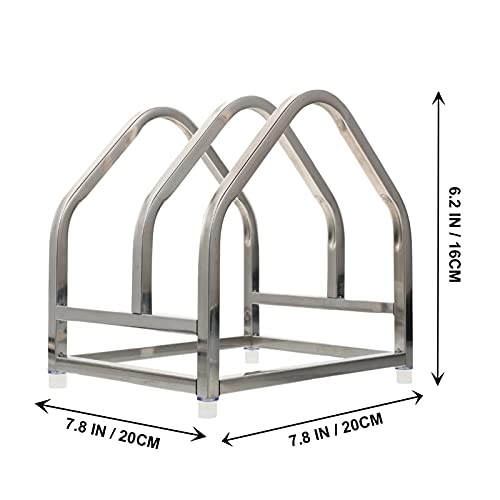 Hemoton Pot Lid Organizer Kitchen Plate Rack Holder Rest Chopping Cutting Board Holder Stand Storage Chopping Board Pots Pans Serving Trays (Sliver)