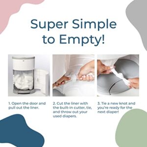 Dekor Classic Hands-Free Diaper Pail | White | Easiest to Use | Just Step – Drop – Done | Doesn’t Absorb Odors | 20 Second Bag Change | Most Economical Refill System