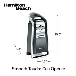 Hamilton Beach (76606ZA) Smooth Touch Electric Automatic Can Opener with Easy Push Down Lever, Opens All Standard-Size and Pop-Top Cans, Extra Tall, Black and Chrome