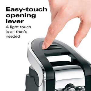 Hamilton Beach (76606ZA) Smooth Touch Electric Automatic Can Opener with Easy Push Down Lever, Opens All Standard-Size and Pop-Top Cans, Extra Tall, Black and Chrome