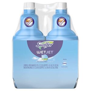 swiffer wetjet floor and hardwood multi-surface cleaner solution refills, open window fresh scent, 1.25l (pack of 2)