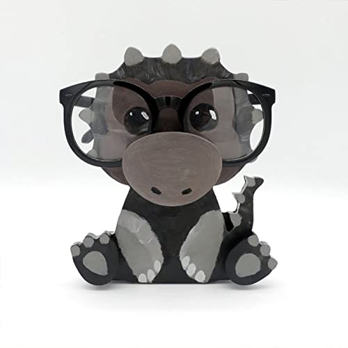 Raboduey Creative Animal Glasses Holder for Kids Cute Handmade Wood Carved Animal Eyeglass Holder Display Stand, Christmas New Year Gift Home Office Desktop Decor (Z)