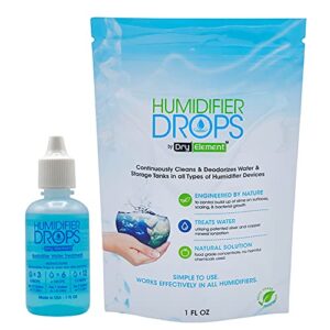 humidifier drops – natural food grade concentrate, formula prevents slimy buildup on surfaces, reduces scaling – cleans & deodorizes water inside all humidifier models, 100+ day supply, made in usa