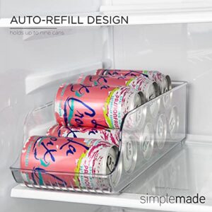 Soda Can Dispenser for Refrigerator - 5" x 14" Clear Soda Holder or Pop Organizer for Fridge -Multipurpose Storage for Kitchen, Office, Bathroom by SIMPLEMADE