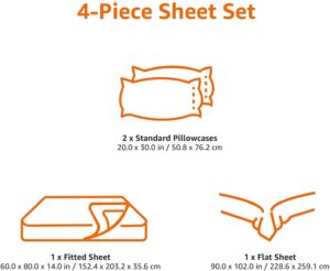 amazon basics lightweight super soft easy care microfiber bed sheet set with 14-inch deep pockets – queen, dark gray