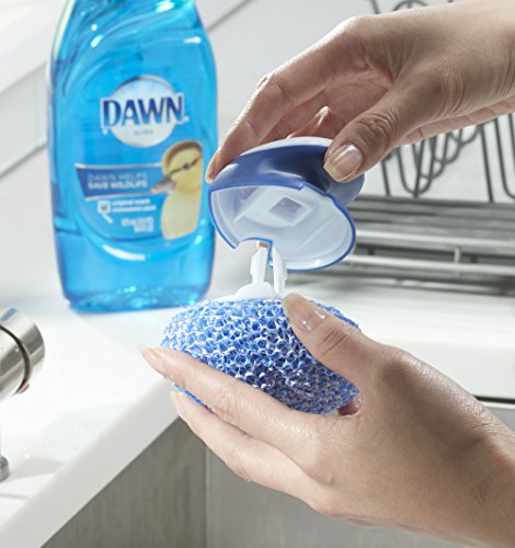 Dawn Handi Scrub and Storage Dish, 3.4 x 4.2 x3.7 Inch, White/Blue