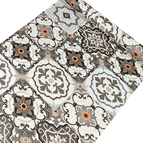 HOYOYO Brown Beige Kaleidoscope Shape Self-Adhesive Liner Paper,Square Kaleidoscope Shape Removable Peel and Stick Dresser Cabinets Furniture Table Desk Home Decor 17.8 x 118 inch