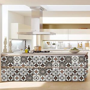 HOYOYO Brown Beige Kaleidoscope Shape Self-Adhesive Liner Paper,Square Kaleidoscope Shape Removable Peel and Stick Dresser Cabinets Furniture Table Desk Home Decor 17.8 x 118 inch
