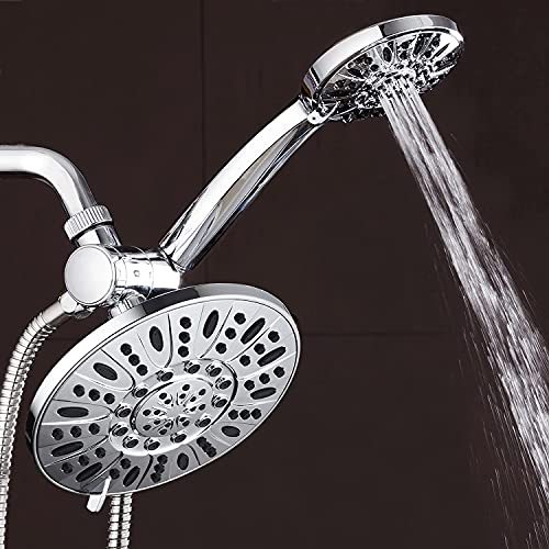 AquaDance 7" Premium High Pressure 3-Way Rainfall Combo for The Best of Both Worlds - Enjoy Luxurious Rain Showerhead and 6-Setting Hand Held Shower Separately or Together - Chrome Finish - 3328