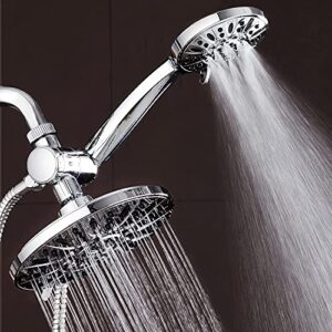 AquaDance 7" Premium High Pressure 3-Way Rainfall Combo for The Best of Both Worlds - Enjoy Luxurious Rain Showerhead and 6-Setting Hand Held Shower Separately or Together - Chrome Finish - 3328