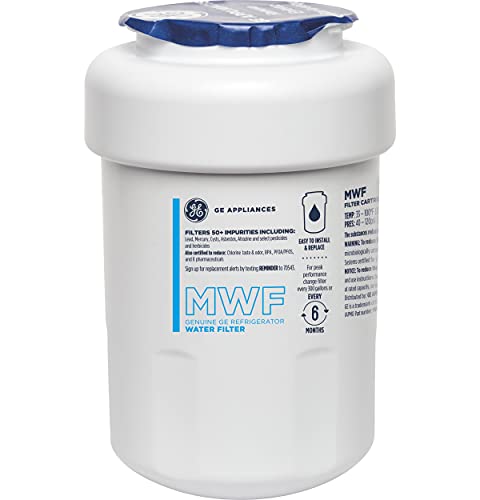 GE MWF Refrigerator Water Filter | Certified to Reduce Lead, Sulfur, and 50+ Other Impurities | Replace Every 6 Months for Best Results | Pack of 1