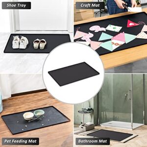 Waterproof Under Sink Mat, 34" x 22" Silicone Under Sink Liner Cabinet Mat Protector/Drips Leaks Spills Tray for Kitchen Bathroom (Hold up to 3.3 Gallons Liquid,Black)