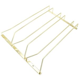 zoohot 40.5cm gold wine glass rack, under cabinet wine glass holder stainless steel stemware rack – hanging stemware holder (3 rows, 1 pack)
