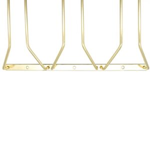 ZOOHOT 40.5cm Gold Wine Glass Rack, Under Cabinet Wine Glass Holder Stainless Steel Stemware Rack - Hanging Stemware Holder (3 Rows, 1 Pack)