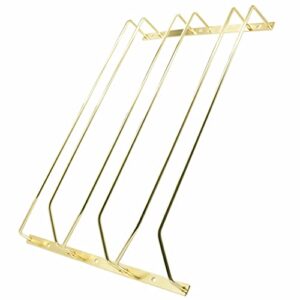 ZOOHOT 40.5cm Gold Wine Glass Rack, Under Cabinet Wine Glass Holder Stainless Steel Stemware Rack - Hanging Stemware Holder (3 Rows, 1 Pack)