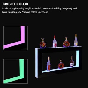 ROVSUN Wall Mounted LED Lighted Liquor Bottle Display Shelf 48 Inch Bar Shelf with Remote Control, Illuminated Liquor Shelves LED Bar Shelves Man Cave Bar Accessories Commercial Home