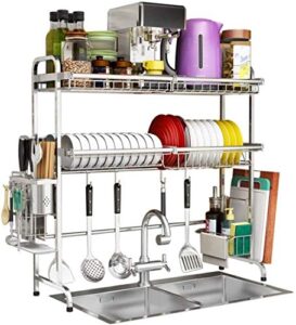 tist cutlery rack 304 stainless steel storage rack drain rack kitchen shelf 1 layer dish drying rack (size: 69cm)