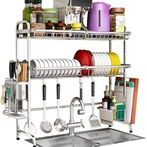 TIST Cutlery Rack 304 Stainless Steel Storage Rack Drain Rack Kitchen Shelf 1 Layer Dish Drying Rack (Size: 69CM)