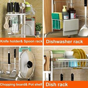 TIST Cutlery Rack 304 Stainless Steel Storage Rack Drain Rack Kitchen Shelf 1 Layer Dish Drying Rack (Size: 69CM)