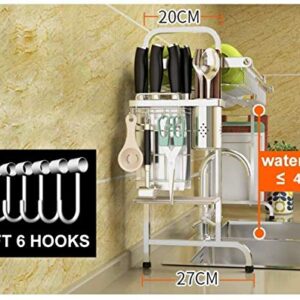 TIST Cutlery Rack 304 Stainless Steel Storage Rack Drain Rack Kitchen Shelf 1 Layer Dish Drying Rack (Size: 69CM)