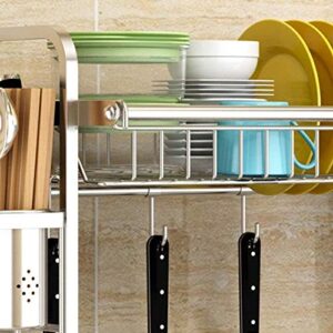 TIST Cutlery Rack 304 Stainless Steel Storage Rack Drain Rack Kitchen Shelf 1 Layer Dish Drying Rack (Size: 69CM)