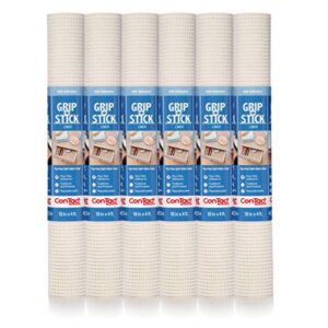 con-tact brand grip-n-stick durable self-adhesive non-slip shelf and drawer liner, 18″ x 4′, white, 6 rolls