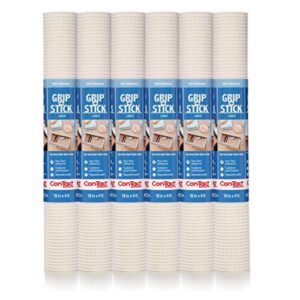 Con-Tact Brand Grip-N-Stick Durable Self-Adhesive Non-Slip Shelf and Drawer Liner, 18" x 4', White, 6 Rolls