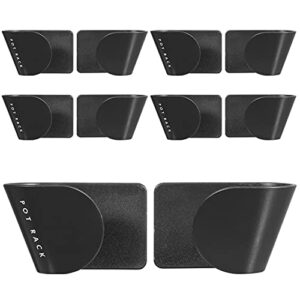 cabilock 10pcs pot lid holders stand wall mounted pot lid organizers self adhesive adjustable pan lid storage rack organizer kitchen gadget(black)