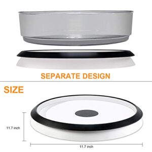 MOKARO Lazy Susan Turntable Kitchen Storage Organizer for Beverage or Seasonings, Multifunctional Spice Racks for Fridge or Cabinet Rotating Cosmetics Organizer (Round Basin K2007-Gray)