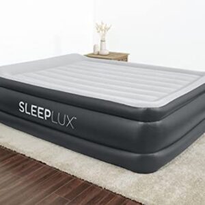 SLEEPLUX Durable Inflatable Air Mattress with Built-in Pump, Pillow and USB Charger, 22" Tall Queen