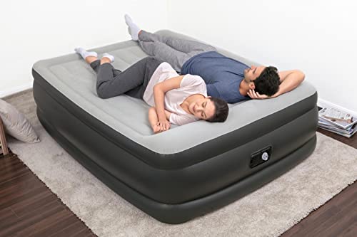 SLEEPLUX Durable Inflatable Air Mattress with Built-in Pump, Pillow and USB Charger, 22" Tall Queen