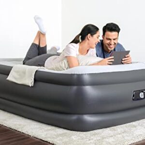 SLEEPLUX Durable Inflatable Air Mattress with Built-in Pump, Pillow and USB Charger, 22" Tall Queen