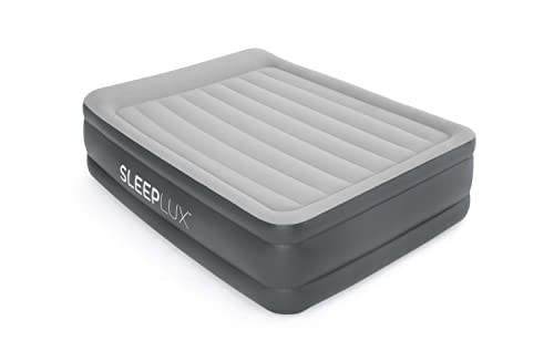 SLEEPLUX Durable Inflatable Air Mattress with Built-in Pump, Pillow and USB Charger, 22" Tall Queen