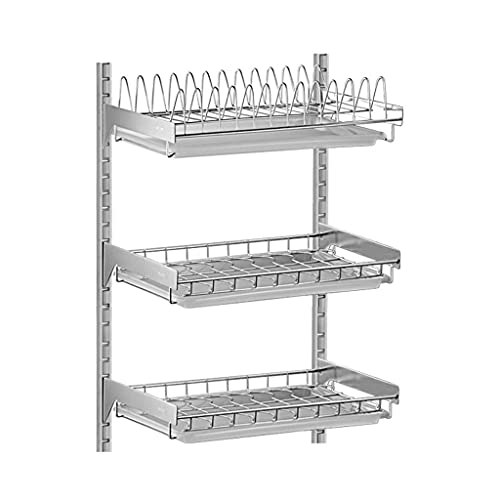 FEHUN Sinks,Kitchen Wall-Mounted Stainless Steel Drain Rack with Drain Pan,Storage Rack