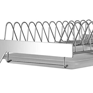 FEHUN Sinks,Kitchen Wall-Mounted Stainless Steel Drain Rack with Drain Pan,Storage Rack