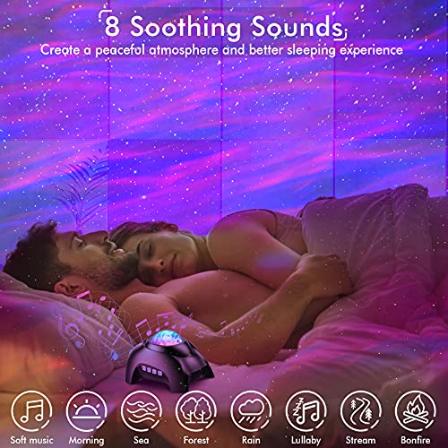 Star Projector, Rossetta Galaxy Projector for Bedroom, Bluetooth Speaker and White Noise Aurora Projector, Night Light Projector for Kids Adults Gaming Room, Home Theater, Ceiling, Room Decor (Black)
