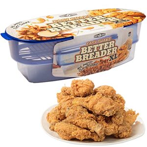 cook’s choice xl original better breader batter bowl- all-in-one mess free breading station tray for at home or on-the-go – pour in seasoning, add meat or vegetables of choice, & just shake