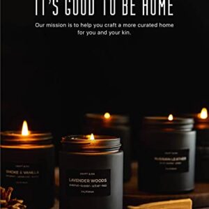 Scented Candles for Men | Smoke and Vanilla Candle for Men | Soy Candles, Long Lasting Candles, Home Decor | Masculine Candle, Wood Wicked Candles, Spring Candles | Vanilla Candle in Black Jar