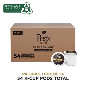 Peet's Coffee, Medium Roast K-Cup Pods for Keurig Brewers - Café Domingo 54 Count (1 Box of 54 Pods) Packaging May Vary