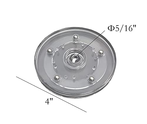 FixtureDisplays® 4" Clear Plastic Spinner Lazy Susan Turntable Organizer for Spice Rack Table Cake Kitchen Pantry Decorating 16971-NF