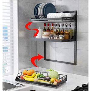 FEHUN Sinks,Stainless Steel Wall-Mounted Universal Kitchen Drain Rack,3-Layer Storage Rack,Chopstick Holder with