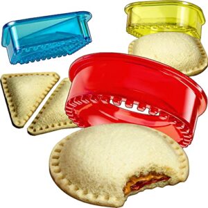 savoychef sandwich cutter and sealer – uncrustables sandwich maker – cut and seal – great for lunchbox and bento box – boys and girls kids lunch – circle, square, triangles