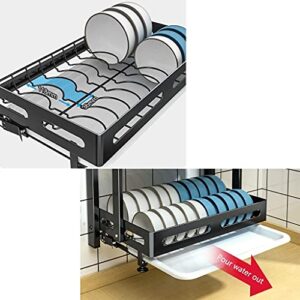 FEHUN Sinks,3-Layer Foldable Wall-Mounted Stainless Steel Drain Rack with Drain Pan,Storage Rack