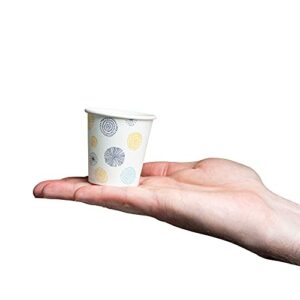 [300 Count] 3 oz. Small Paper Cups, Disposable Mini Bathroom Mouthwash Cups - Floral