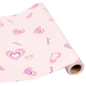 glow4u pink heart contact paper self adhesive vinyl shelf drawer liner peel and stick removable wallpaper 17.7×78.7 inches
