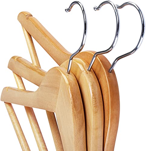 Utopia Home 20 Pack Premium Wooden Hangers - Durable & Slim Coat Hangers - Suit Hangers with 360-Degree Rotatable Hook - Wood Hangers with Shoulder Grooves (Natural Color)