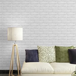 HOYOYO 17.8 x 78 Inches Self-Adhesive Shelf Liner, Self Adhesive Shelf Liner Dresser Drawer Paper Wall Sticker Home Decoration, White Brick